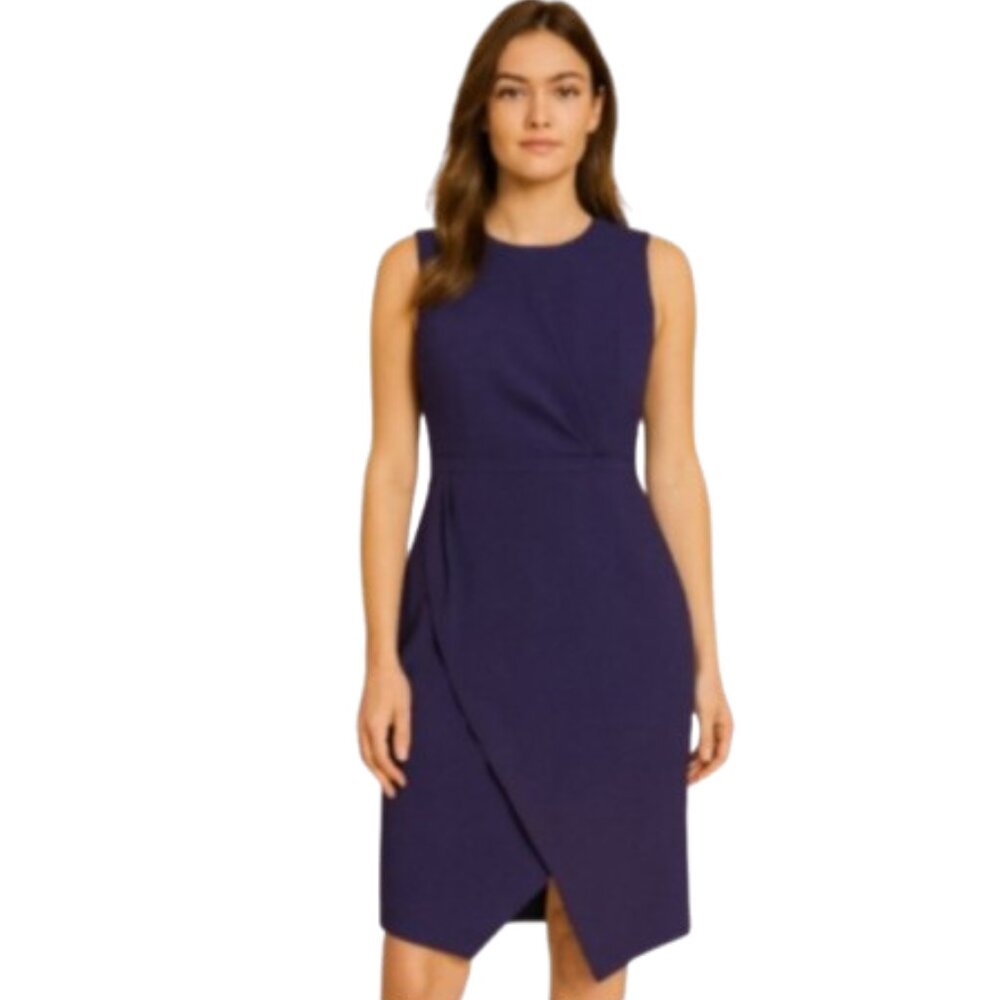 J Crew Dress Blue Sleeveless Dress With V Hem Size 12P